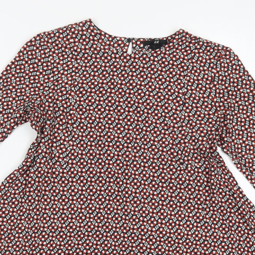 H&M Womens Blue Geometric  A-Line  Size 6