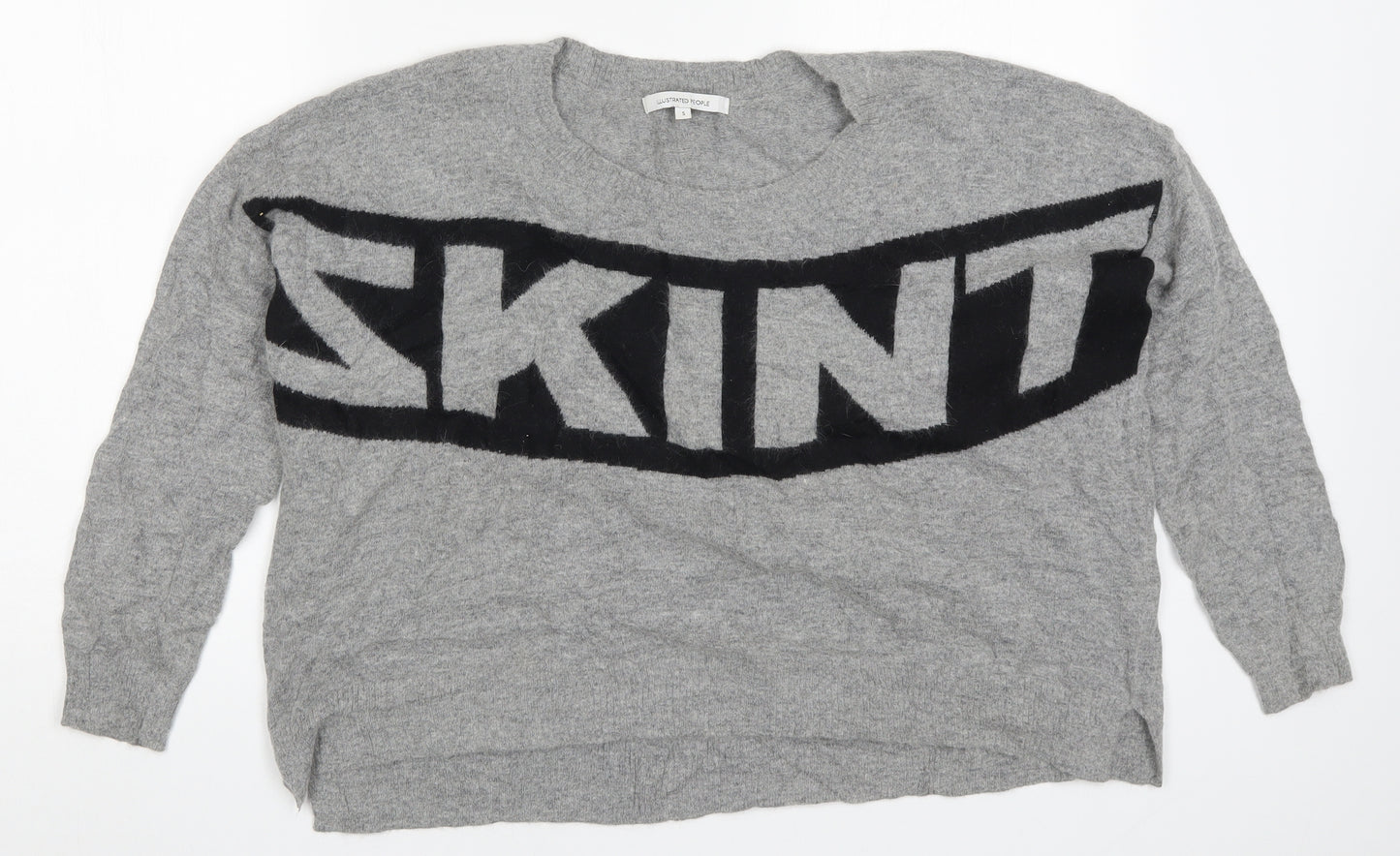 Illustrated People Womens Grey  Knit Pullover Jumper Size S  - Skint
