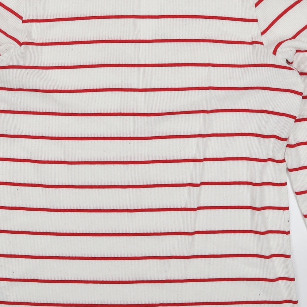 Marks and Spencer Womens Red Striped  Basic T-Shirt Size 16