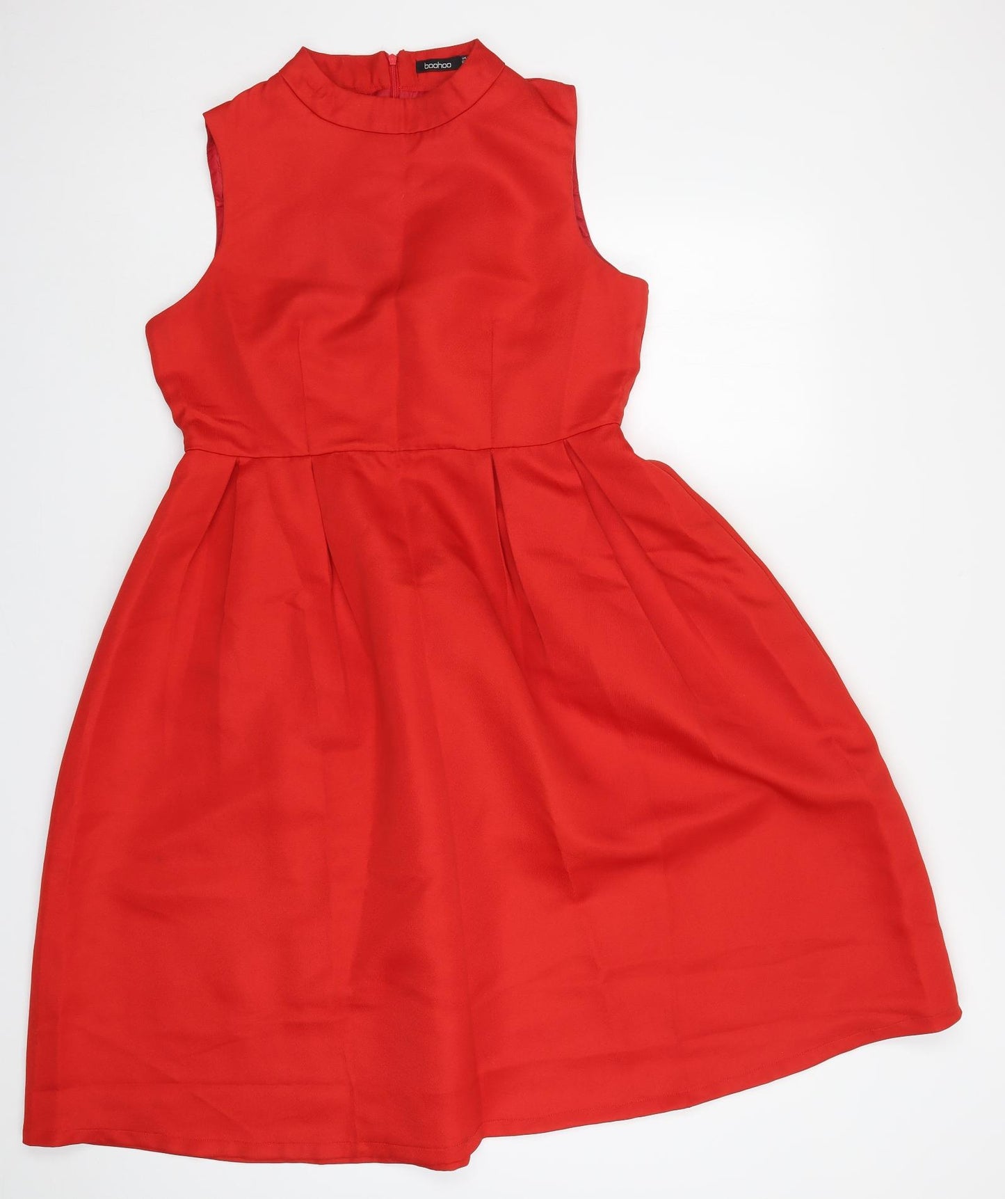 Boohoo Womens Red   Skater Dress  Size 16