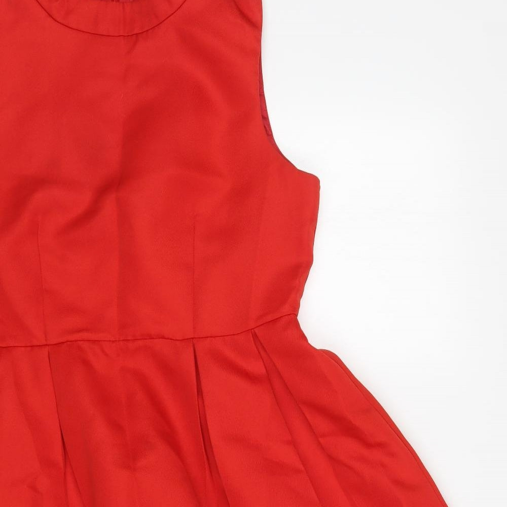 Boohoo Womens Red   Skater Dress  Size 16