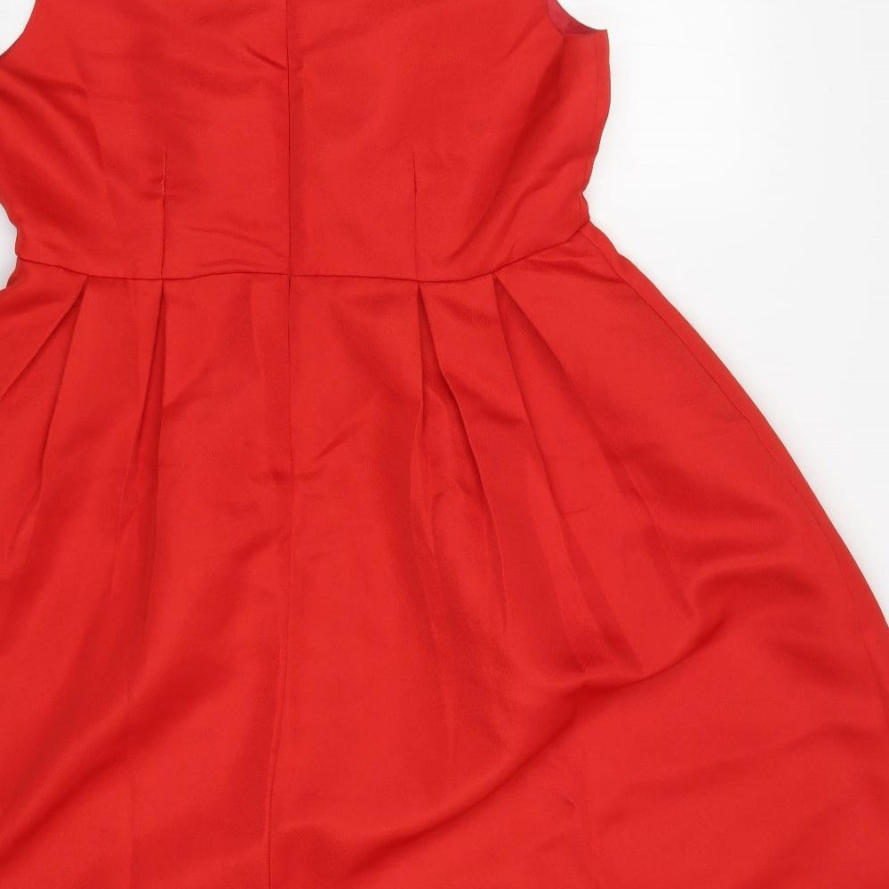 Boohoo Womens Red   Skater Dress  Size 16
