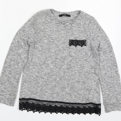 George Girls Grey   Basic T-Shirt Size 7-8 Years
