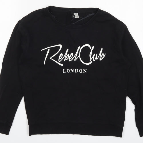 H&M Womens Black   Pullover Sweatshirt Size S  - Rebel Club