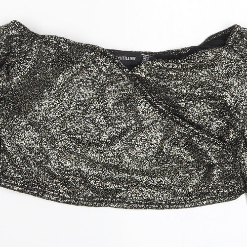 PRETTYLITTLETHING Womens Gold   Cropped T-Shirt Size 6