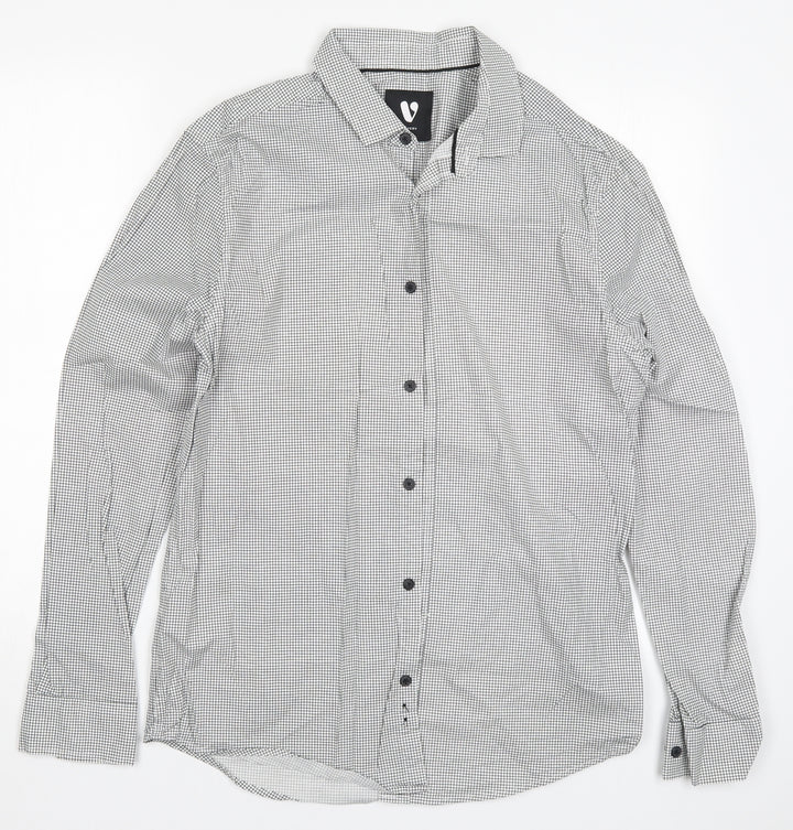 Very Mens Grey Check Button-Up Size M
