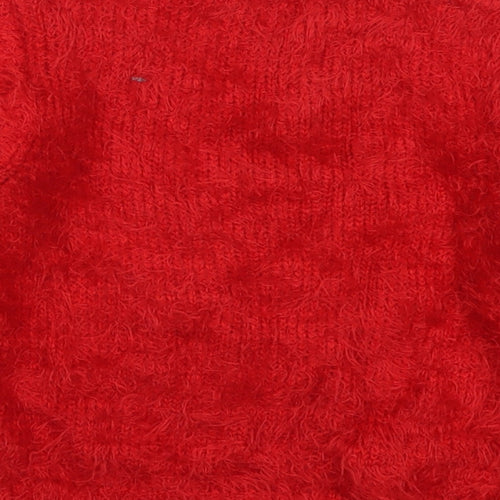 NEXT Girls Red  Knit Pullover Jumper Size 3-4 Years  - Rudolph Christmas