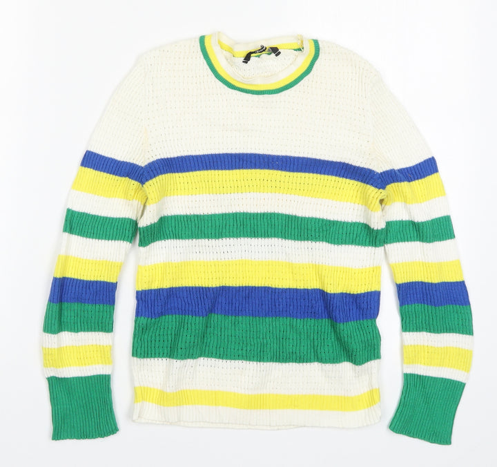 Stradivarius Womens Multicoloured Striped Knit Pullover Jumper Size M
