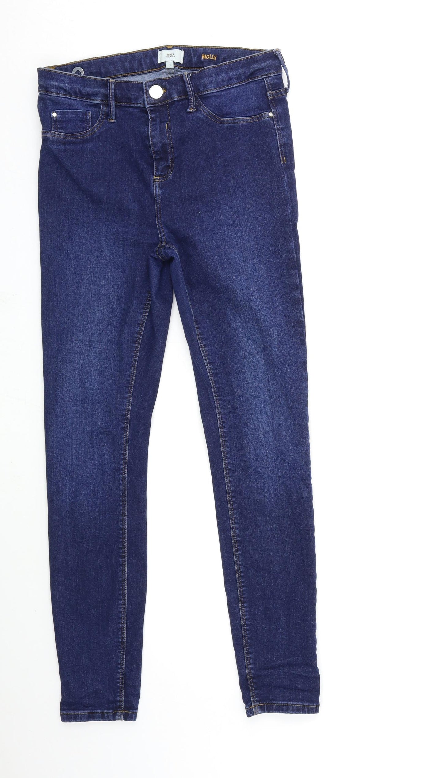 River Island Womens Blue  Denim Skinny Jeans Size 12 L27 in