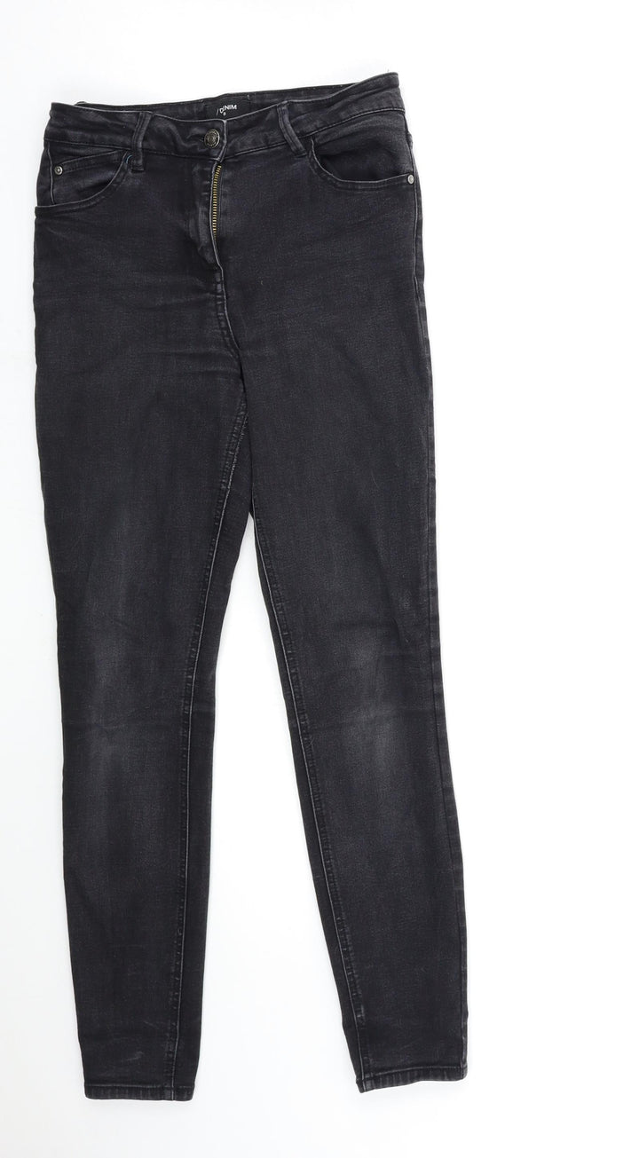Matalan Womens Black Denim Skinny Jeans Size 8 L28 in