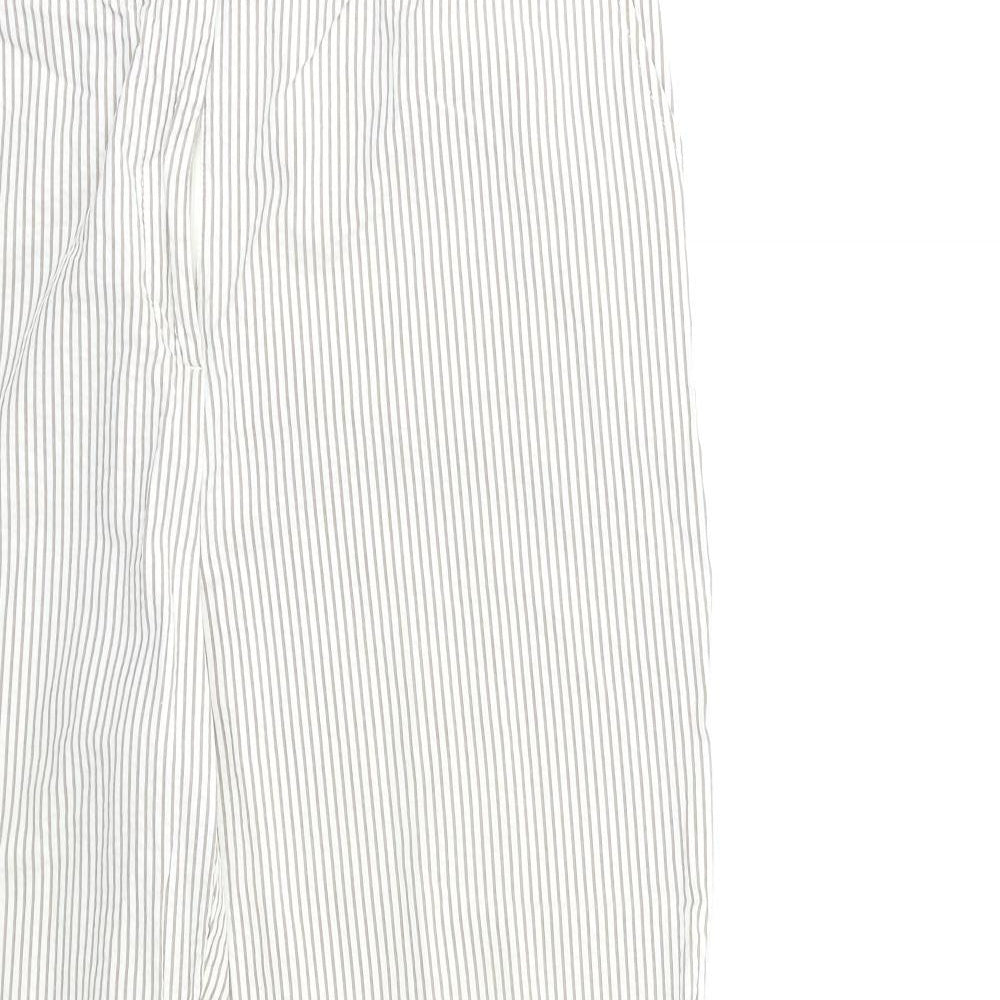 Per Una Womens Beige Striped  Trousers  Size 16 L26 in