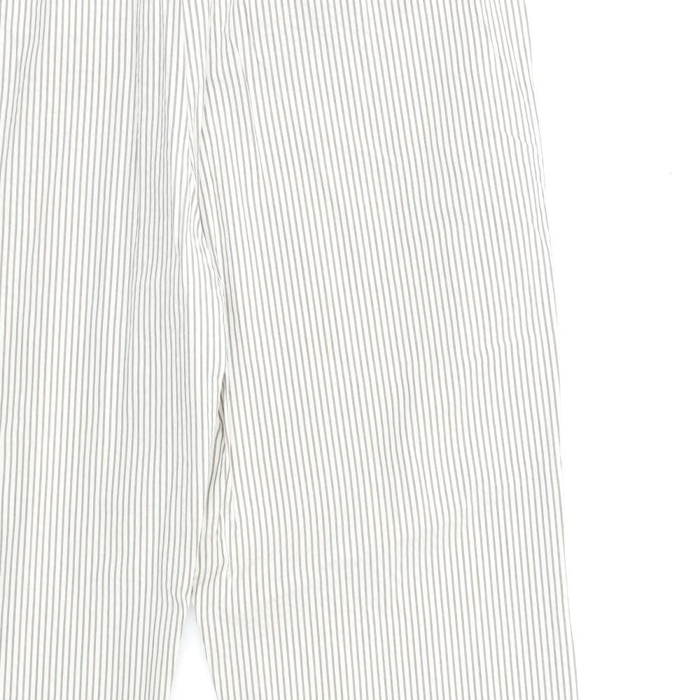 Per Una Womens Beige Striped  Trousers  Size 16 L26 in