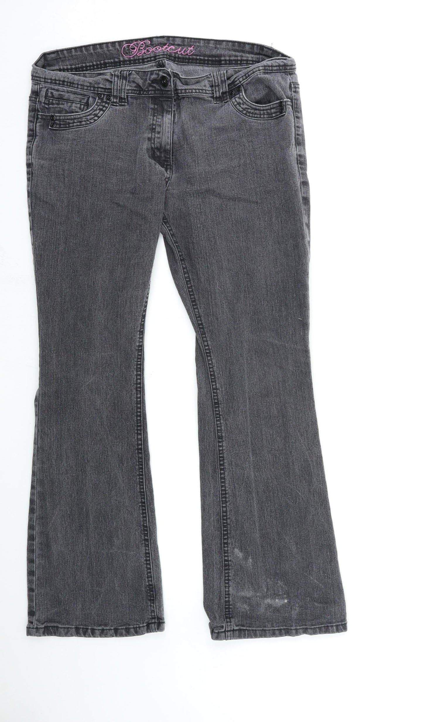 Cherokee Womens Grey  Denim Flared Jeans Size 16 L29 in