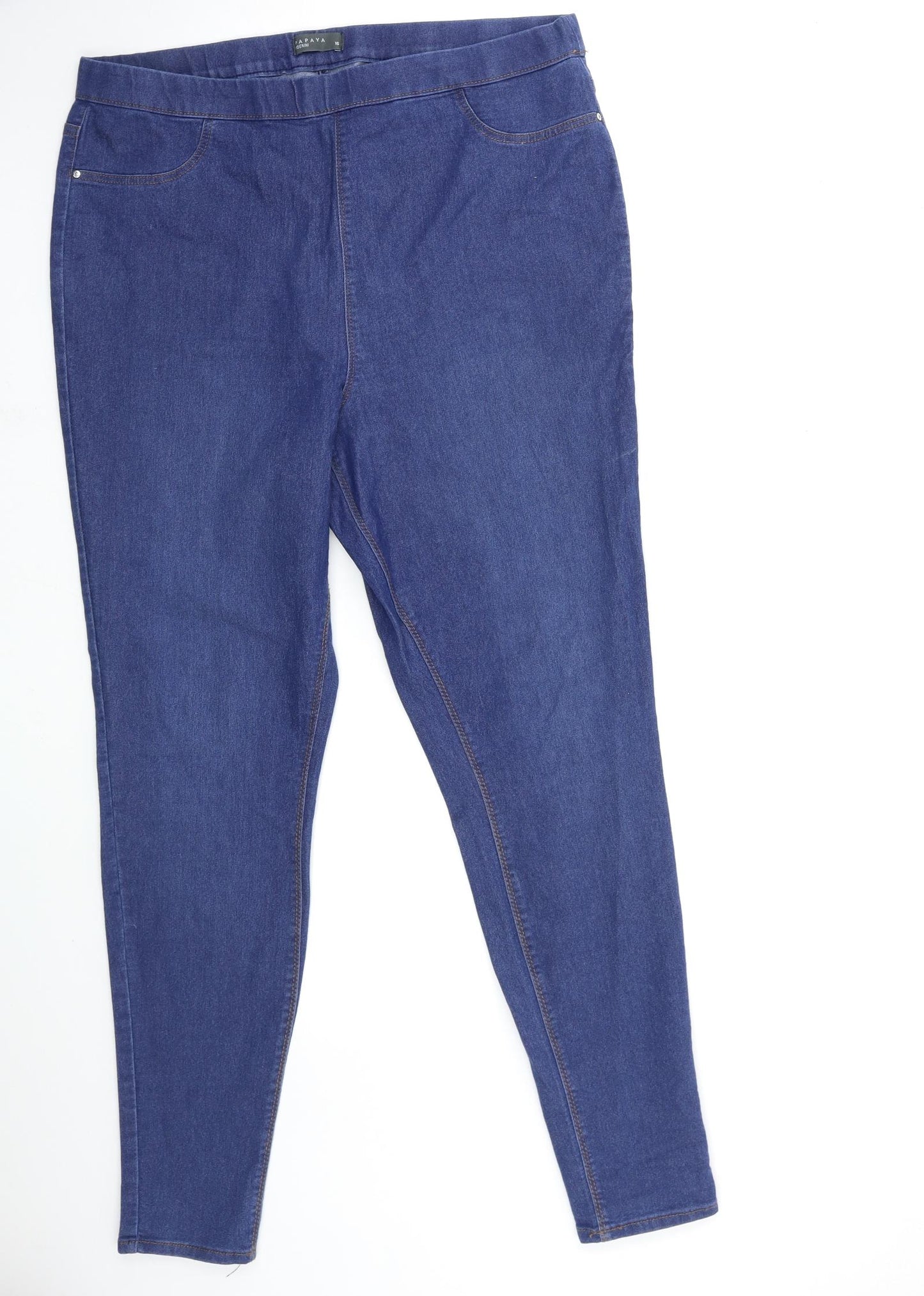 Papaya Womens Blue  Denim Jegging Jeans Size 18 L29 in