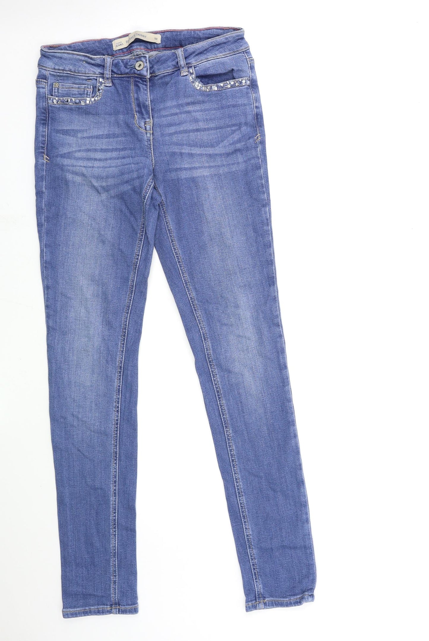 NEXT Womens Blue  Denim Skinny Jeans Size 8 L31 in