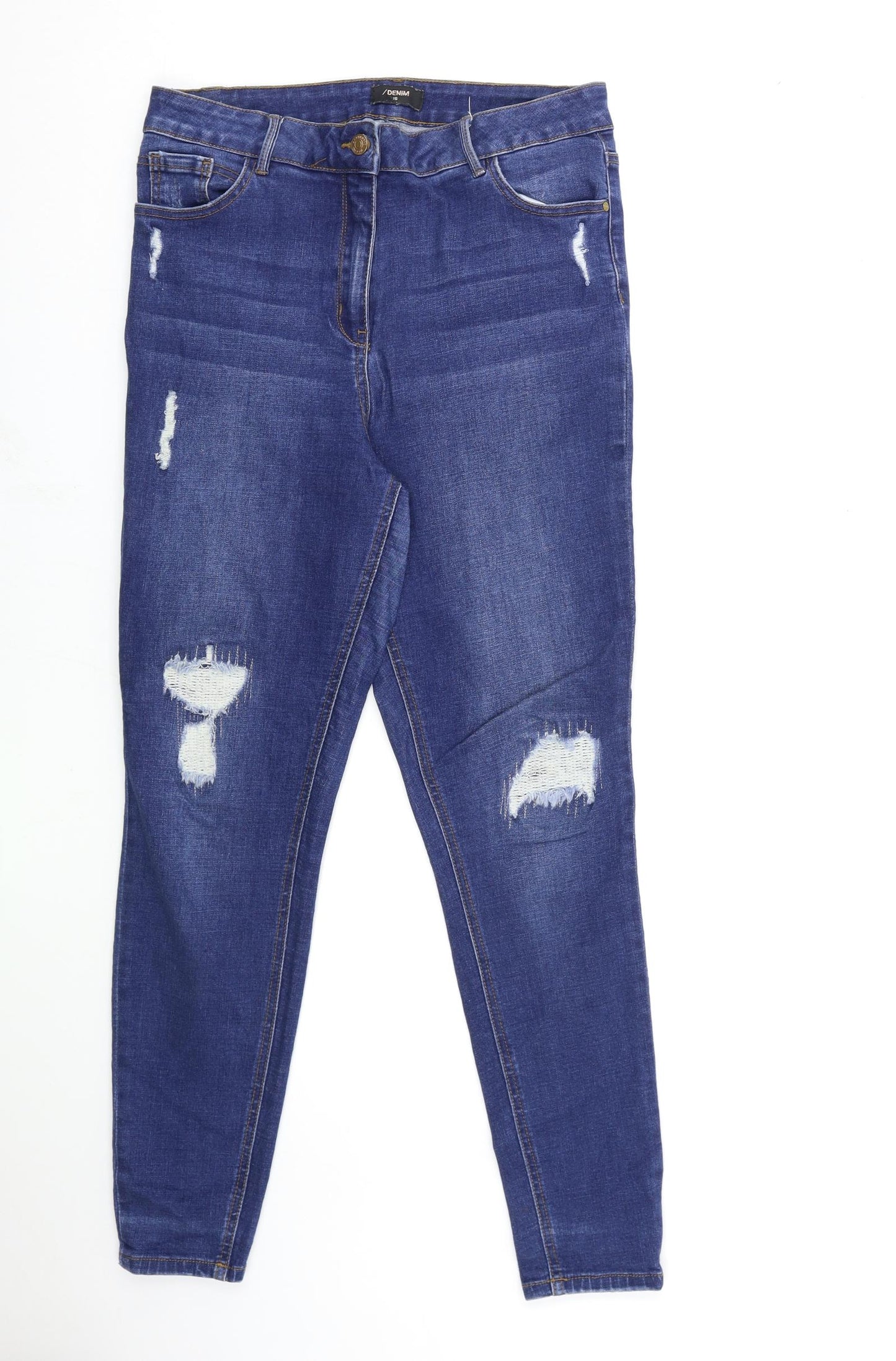 Matalan Womens Blue  Denim Skinny Jeans Size 16 L29 in