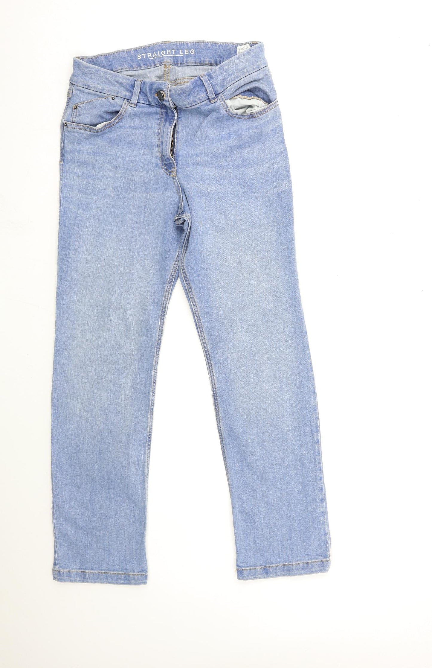 Per Una Womens Blue  Denim Straight Jeans Size 14 L28 in