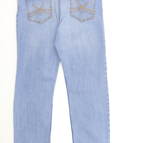 Per Una Womens Blue  Denim Straight Jeans Size 14 L28 in