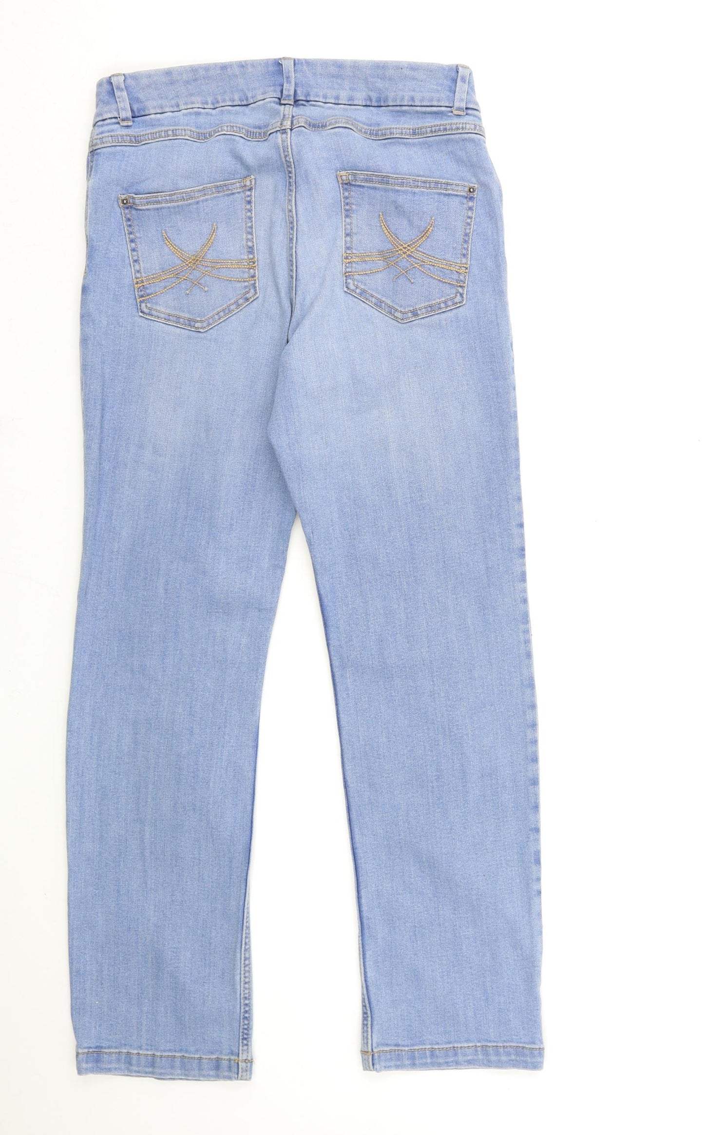 Per Una Womens Blue  Denim Straight Jeans Size 14 L28 in
