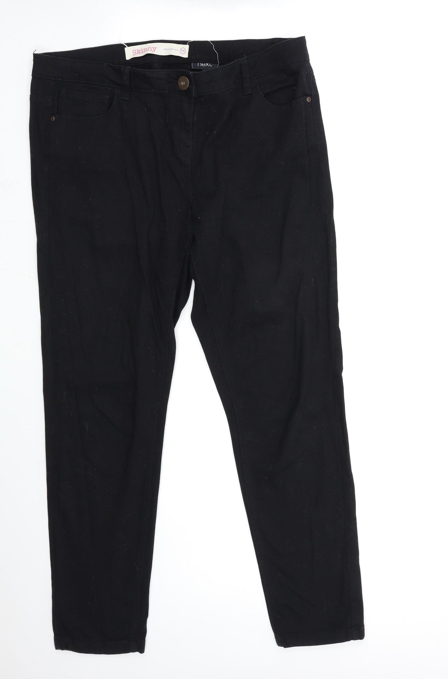 NEXT Womens Black  Denim Skinny Jeans Size 16 L28 in