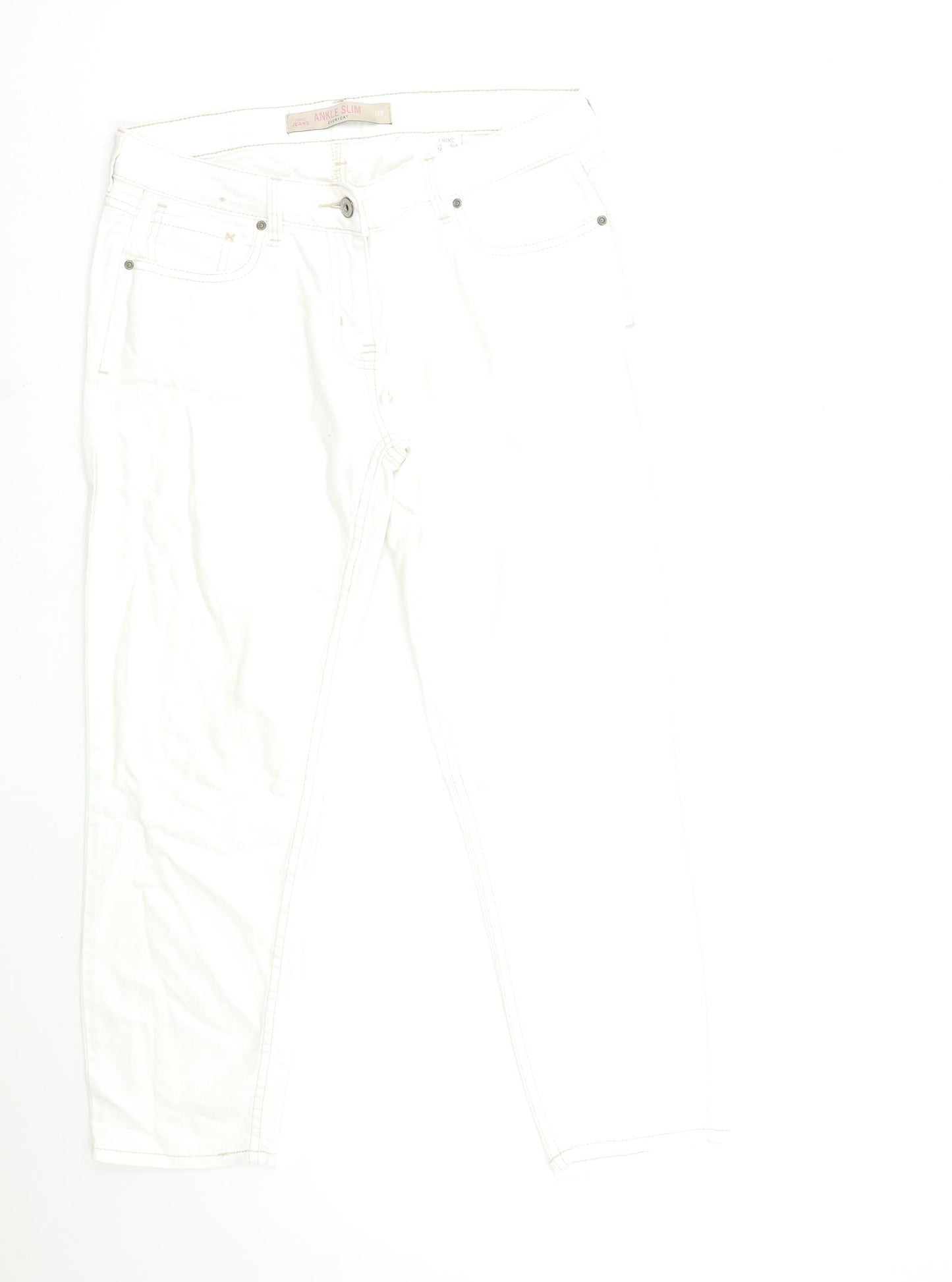 NEXT Womens White  Denim Skinny Jeans Size 12 L25 in