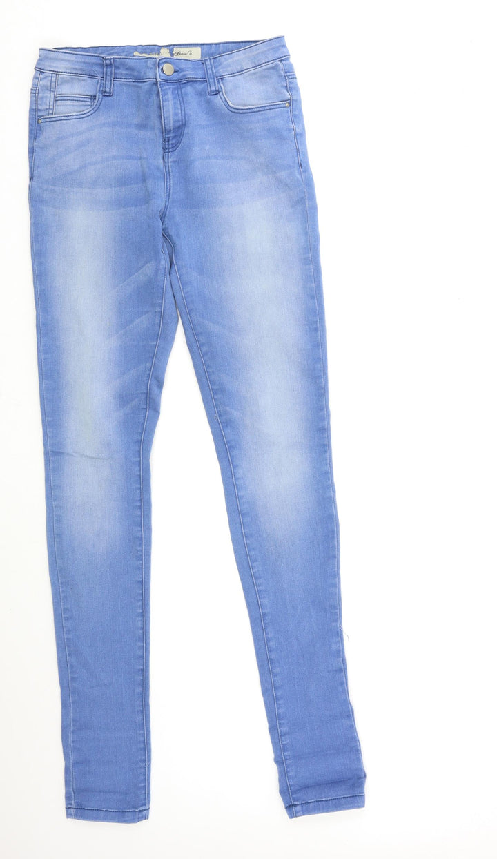 Denim & Co. Womens Blue Denim Skinny Jeans Size 10 L32 in