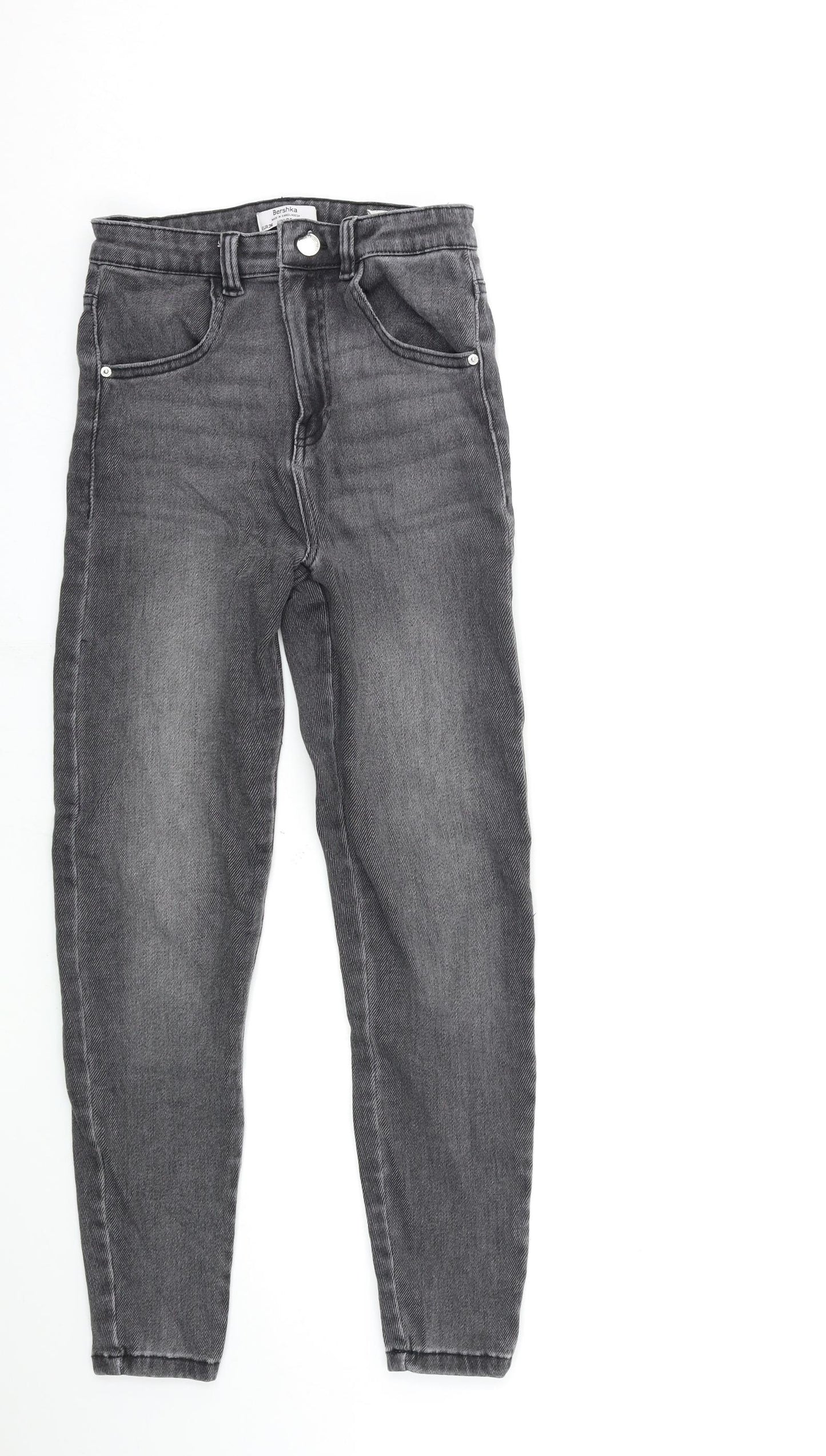 Bershka Womens Grey  Denim Skinny Jeans Size 8 L26 in