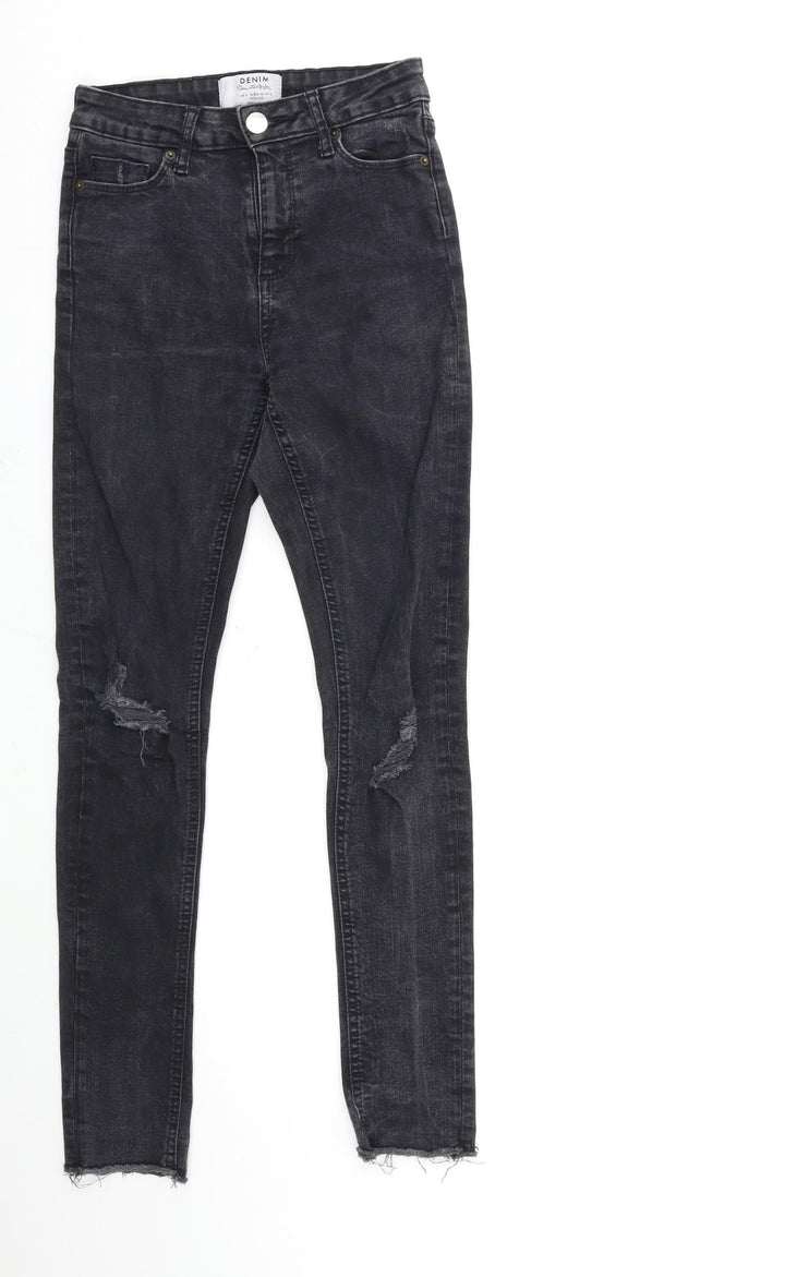 Dorothy Perkins Womens Grey Denim Skinny Jeans Size 6 L27 in
