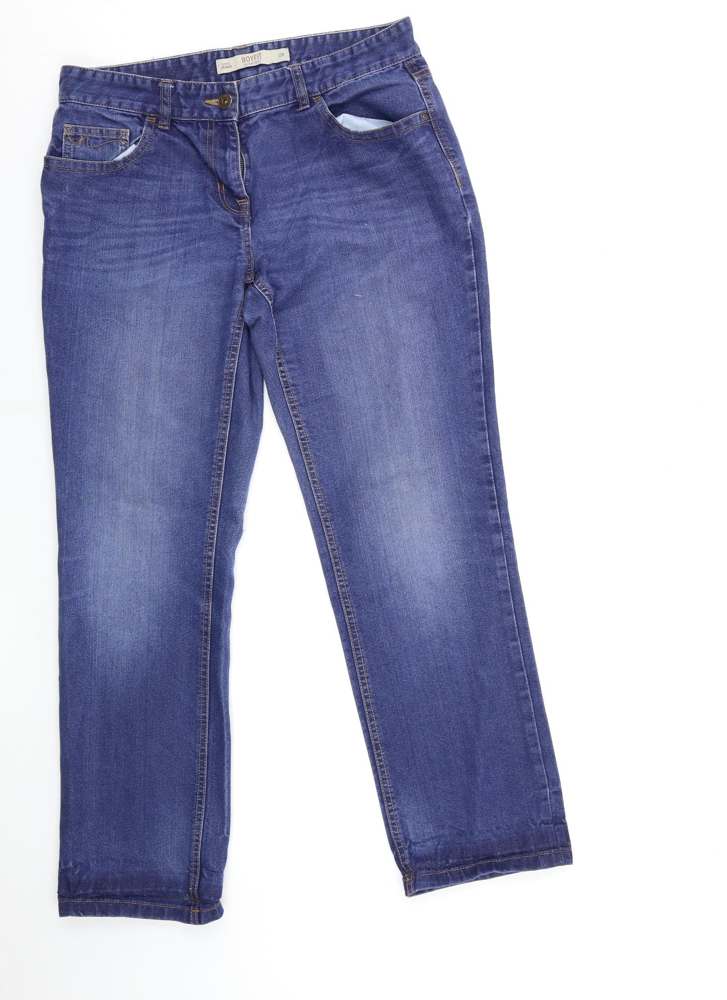 NEXT Womens Blue  Denim Boyfriend Jeans Size 12 L30 in