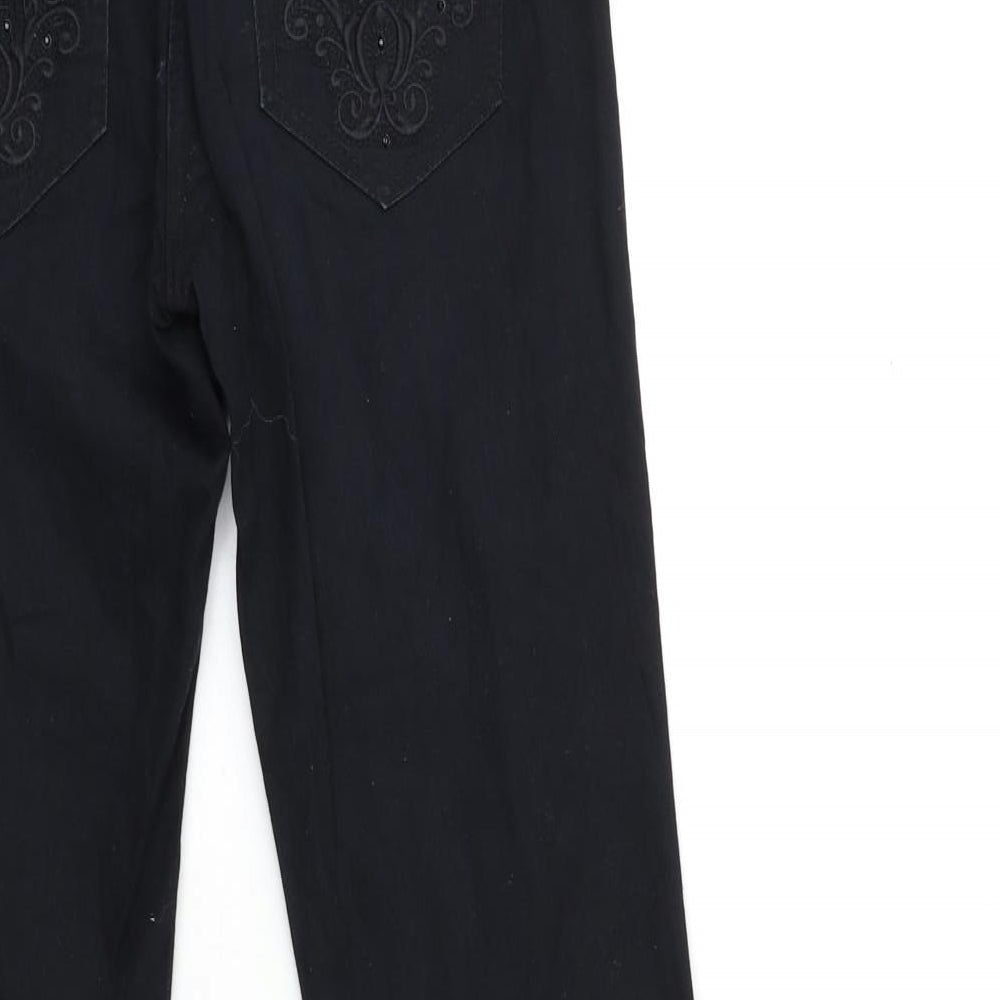 H&M Womens Black  Denim Bootcut Jeans Size 6 L32 in