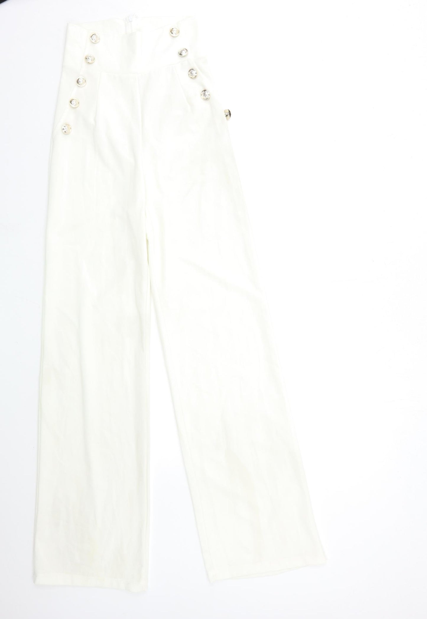 Quiz Womens White   Trousers  Size 6 L33 in