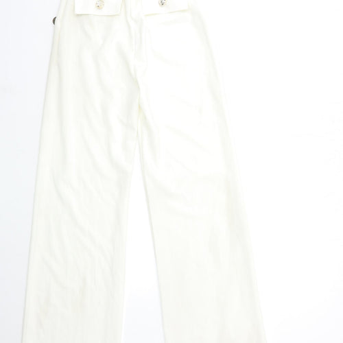 Quiz Womens White   Trousers  Size 6 L33 in