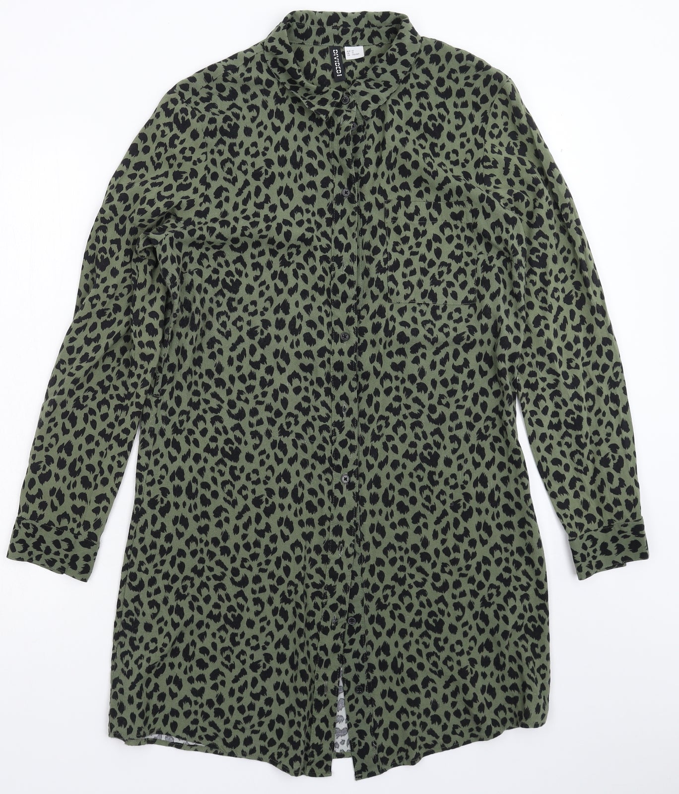 Divided Womens Red Animal Print  Shirt Dress  Size 14