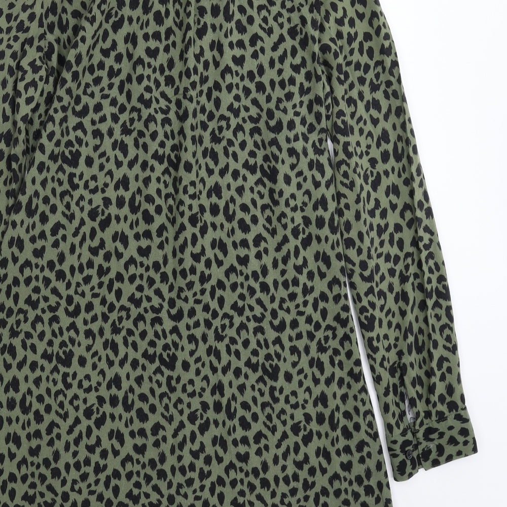 Divided Womens Red Animal Print  Shirt Dress  Size 14