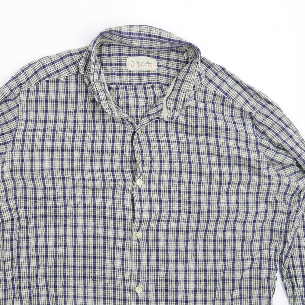Tintoria Mens Multicoloured Check   Dress Shirt Size 15.5