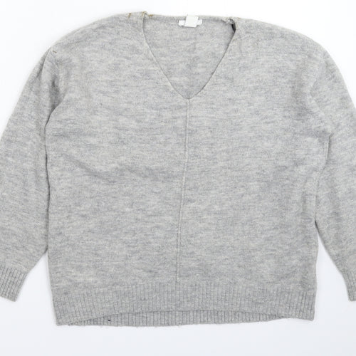 H&M Womens Grey  Knit Pullover Jumper Size XS