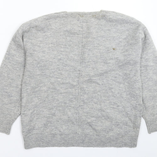 H&M Womens Grey  Knit Pullover Jumper Size XS