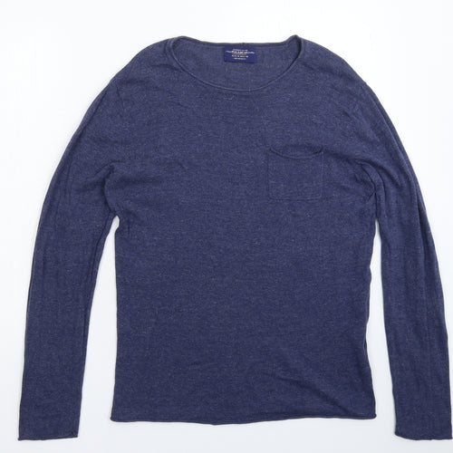 Pull&Bear Mens Blue  Knit Pullover Jumper Size M