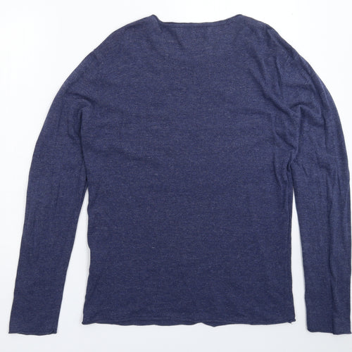 Pull&Bear Mens Blue  Knit Pullover Jumper Size M