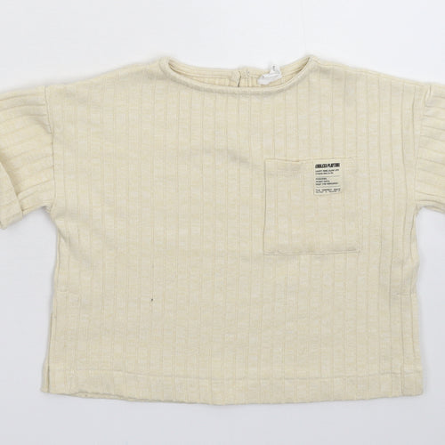 Zara Girls Beige   Basic T-Shirt Size 6 Years
