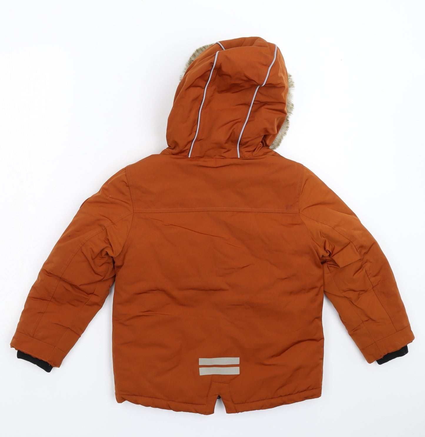 F&F Boys Brown   Parka Coat Size 6-7 Years