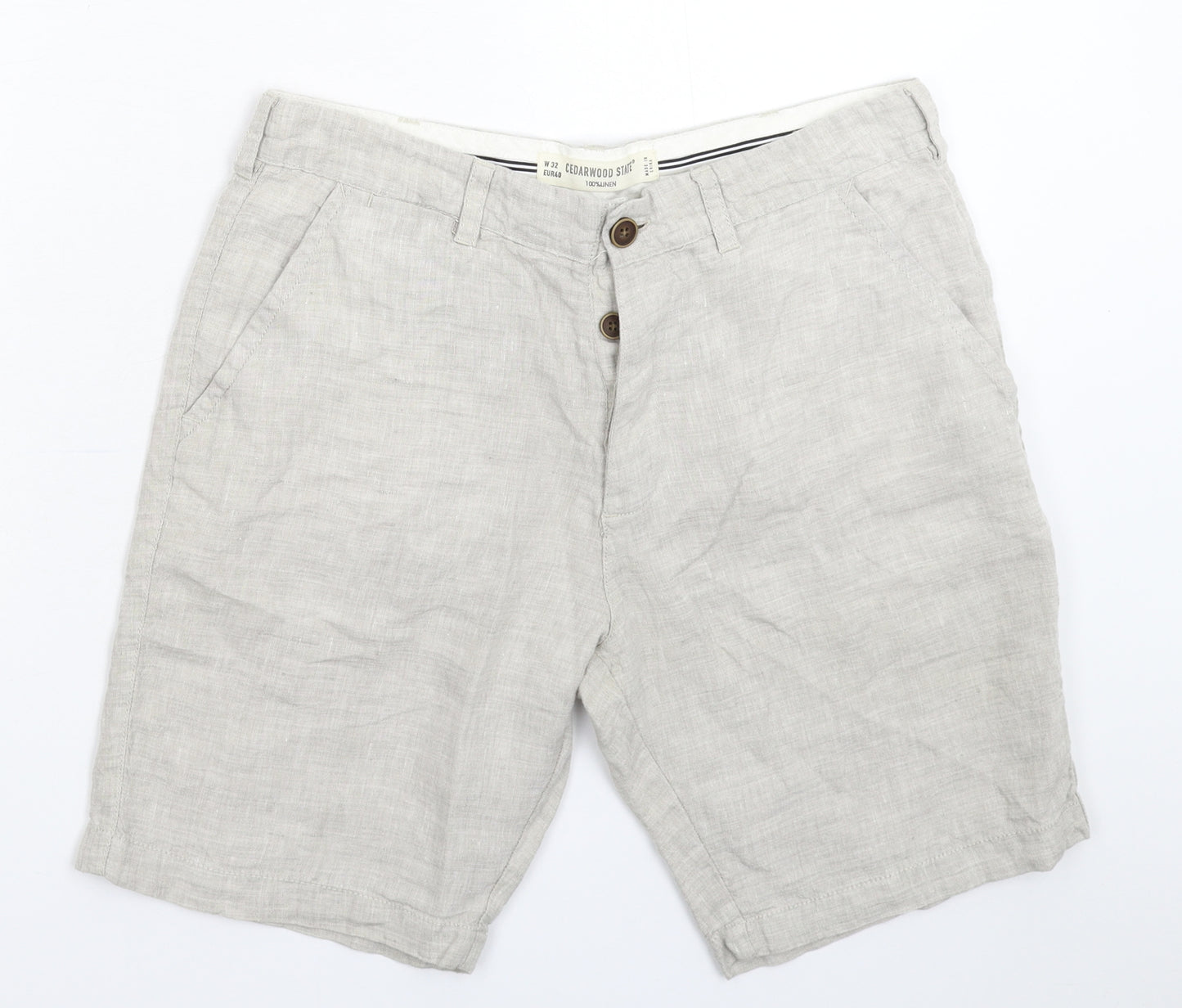 Cedar Wood State Mens Grey   Chino Shorts Size 32