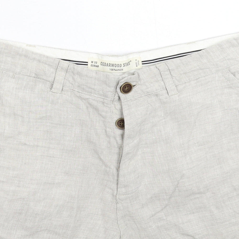 Cedar Wood State Mens Grey   Chino Shorts Size 32