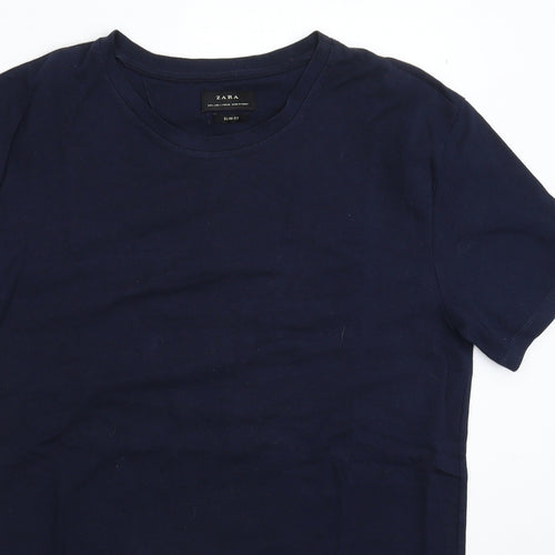 Zara Mens Blue    T-Shirt Size L