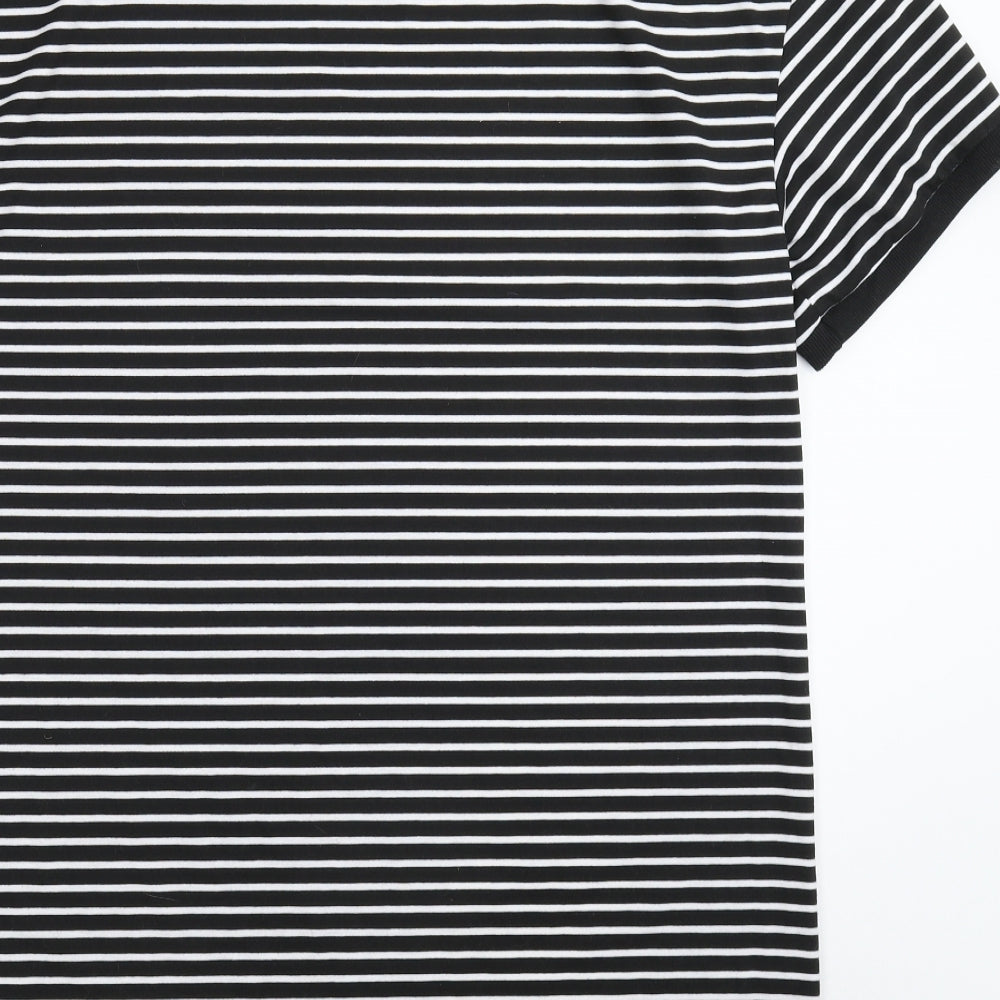 SheIn Womens Black Striped  T-Shirt Dress  Size M