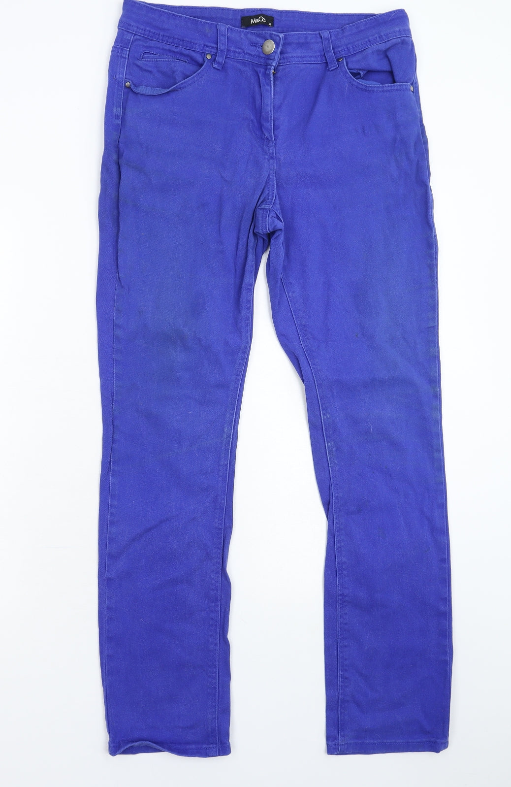 M&Co Womens Blue  Denim Skinny Jeans Size 12 L29 in