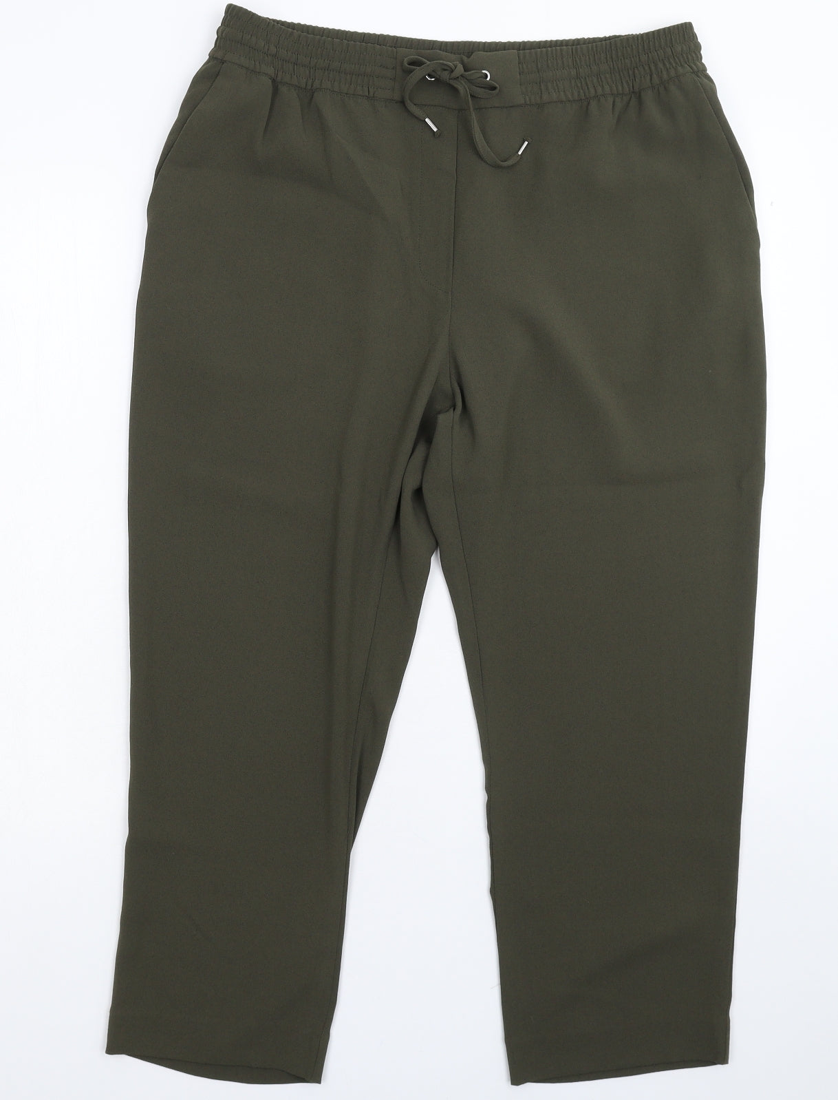 H&M Womens Green   Cropped Trousers Size 18 L23 in