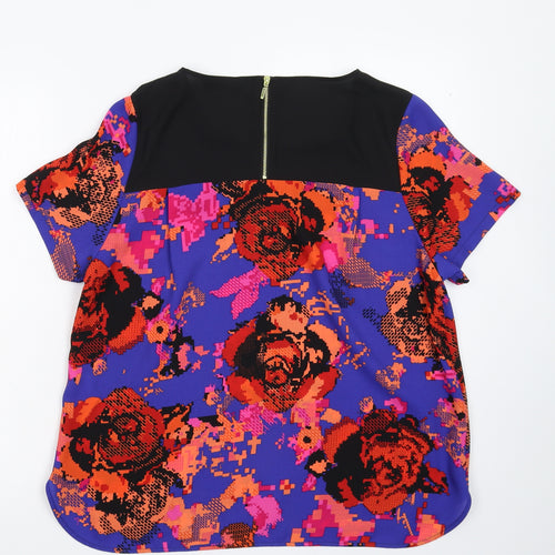 Marks and Spencer Womens Multicoloured Floral  Basic T-Shirt Size 14
