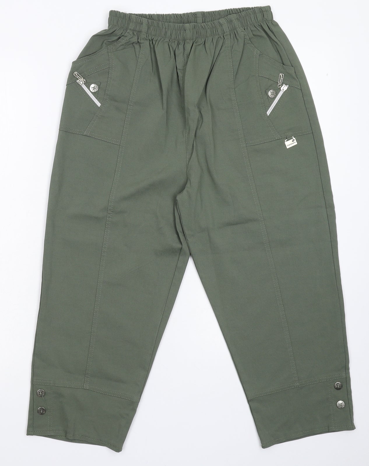 Cherry B Womens Green   Cropped Trousers Size 28 in L20 in