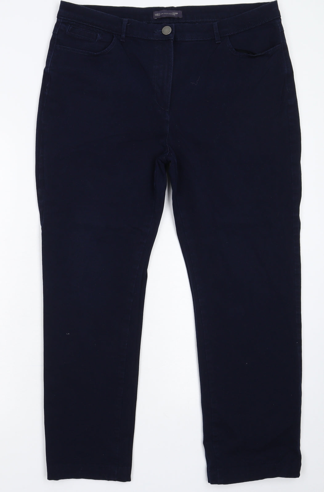 Marks and Spencer Womens Blue  Denim Straight Jeans Size 16 L26 in